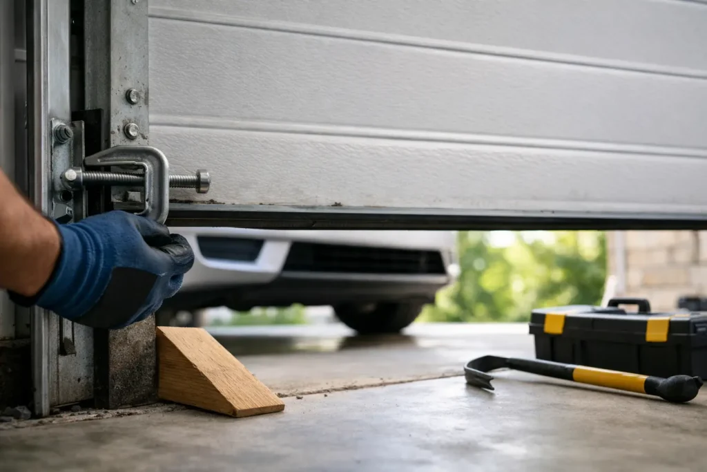 How to Secure a Stuck Garage Door Safely
